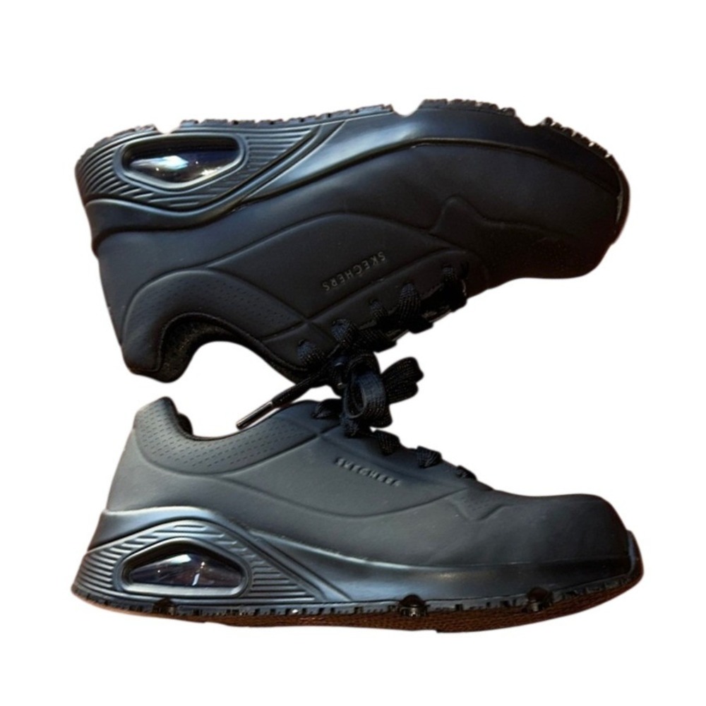 Skechers Womens‎ Slip Resistant Work Shoes Black Air Cooled Memory Foam 6.5 - Picture 3 of 11